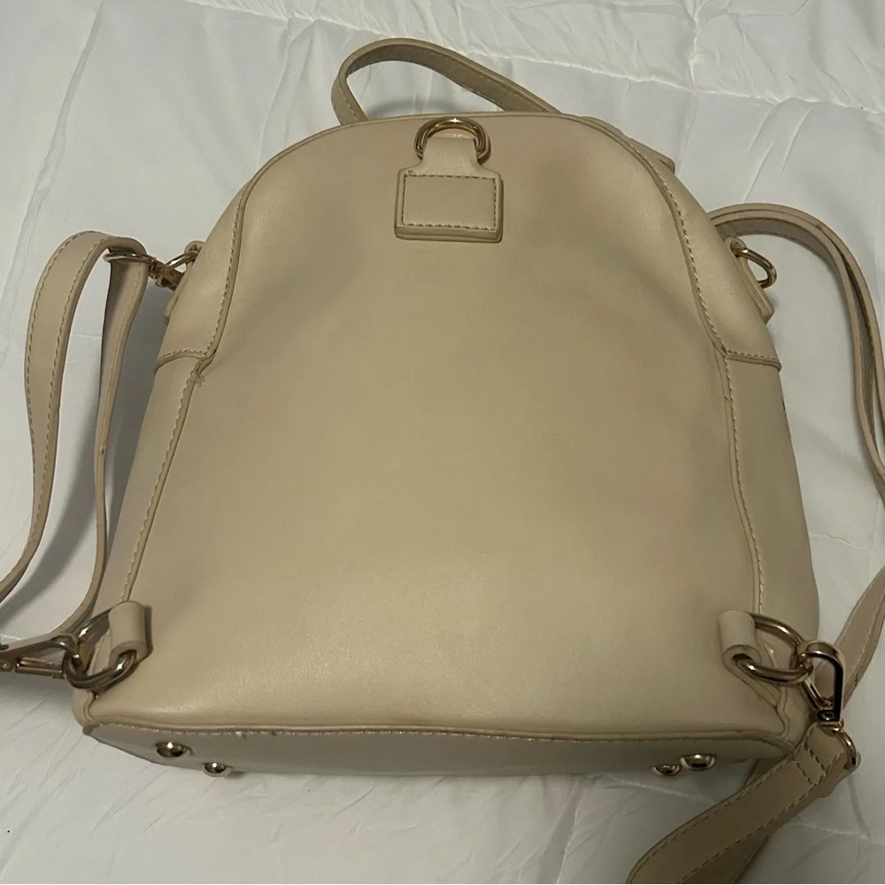 Floral Embellished Cream Boho Mini Backpack - Picture 11 of 16